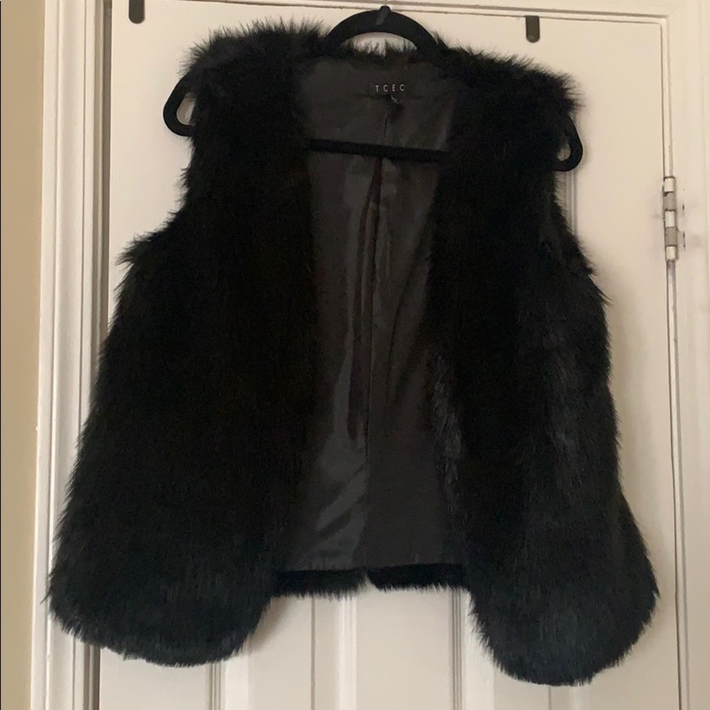 Faux mink vest